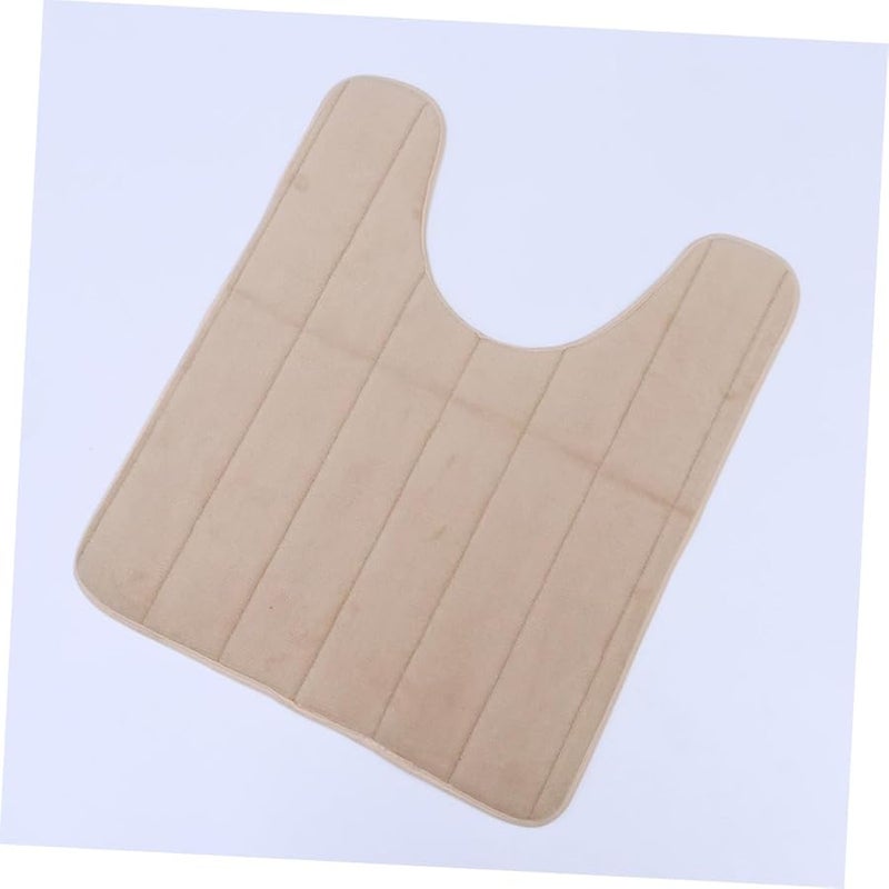 Light Brown Washable U Shaped Toilet Seat Cover Pad Portable Bathroom Mat - Image 4